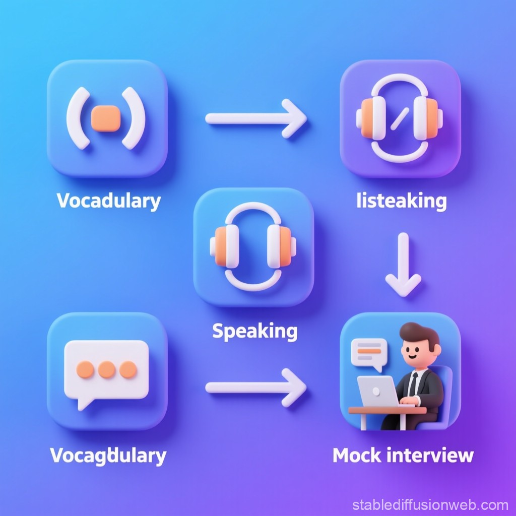 AI 模拟面试对话的场景插画